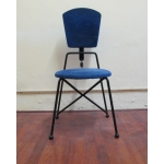 Set di 4 sedie in alcantara blu